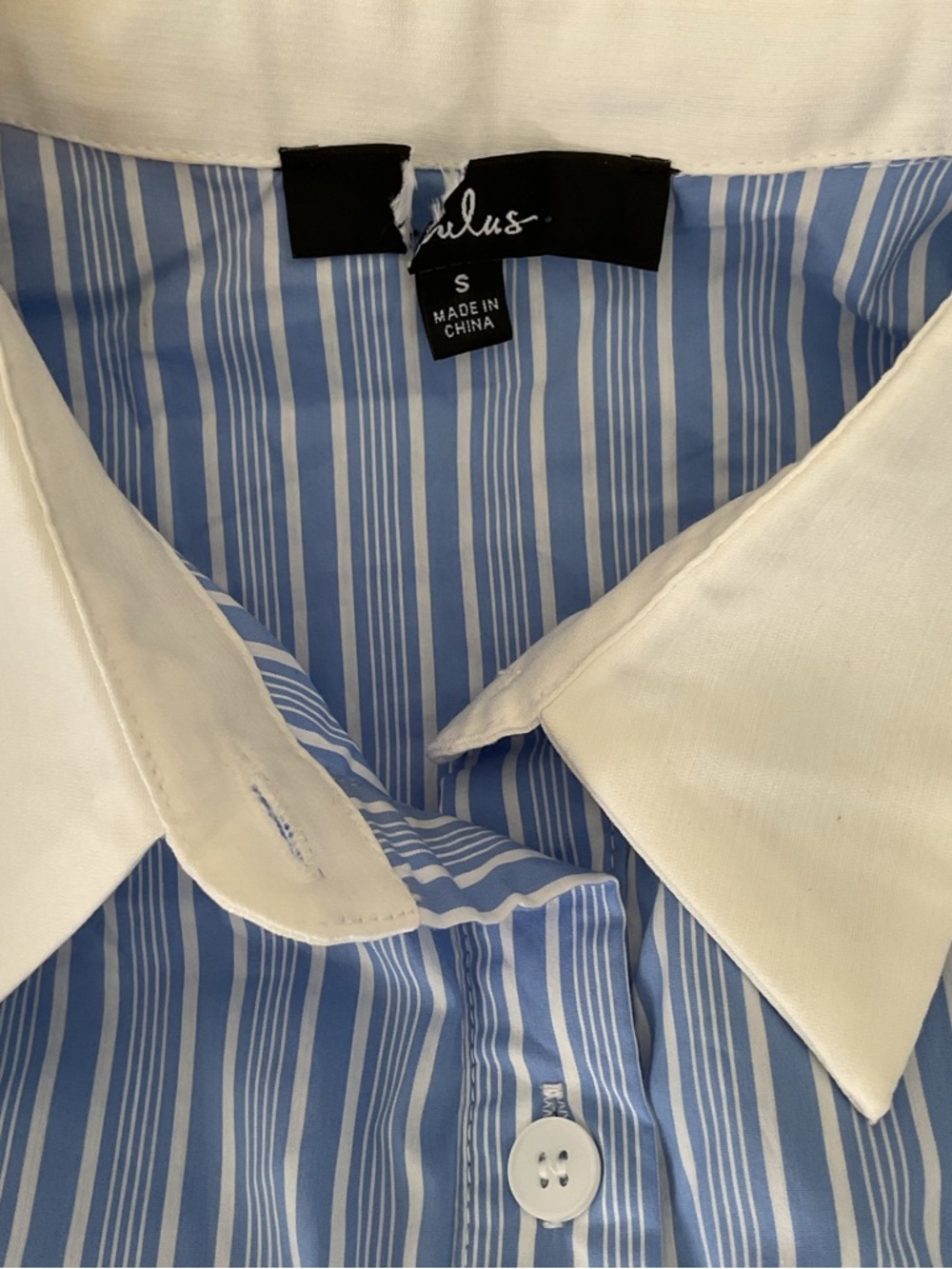 Lulus Suave Confidence Blue/White Striped Collared Button-Front Shirt Mini Dress - Picture 8 of 12